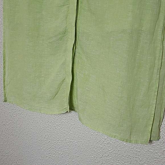 NWT Chico's Lime Green Sleeveless Tunic Top Button Up Linen Organic Lagenlook - Picture 7 of 15